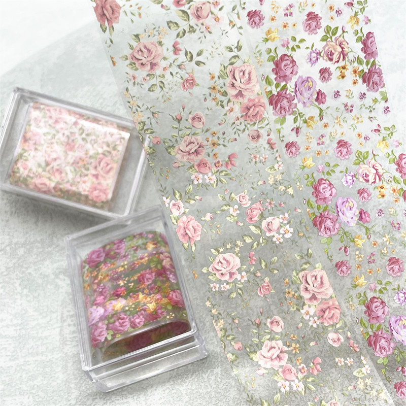 Nail Foil Transfer - 1Pc 100cm Flower Nail Foils for