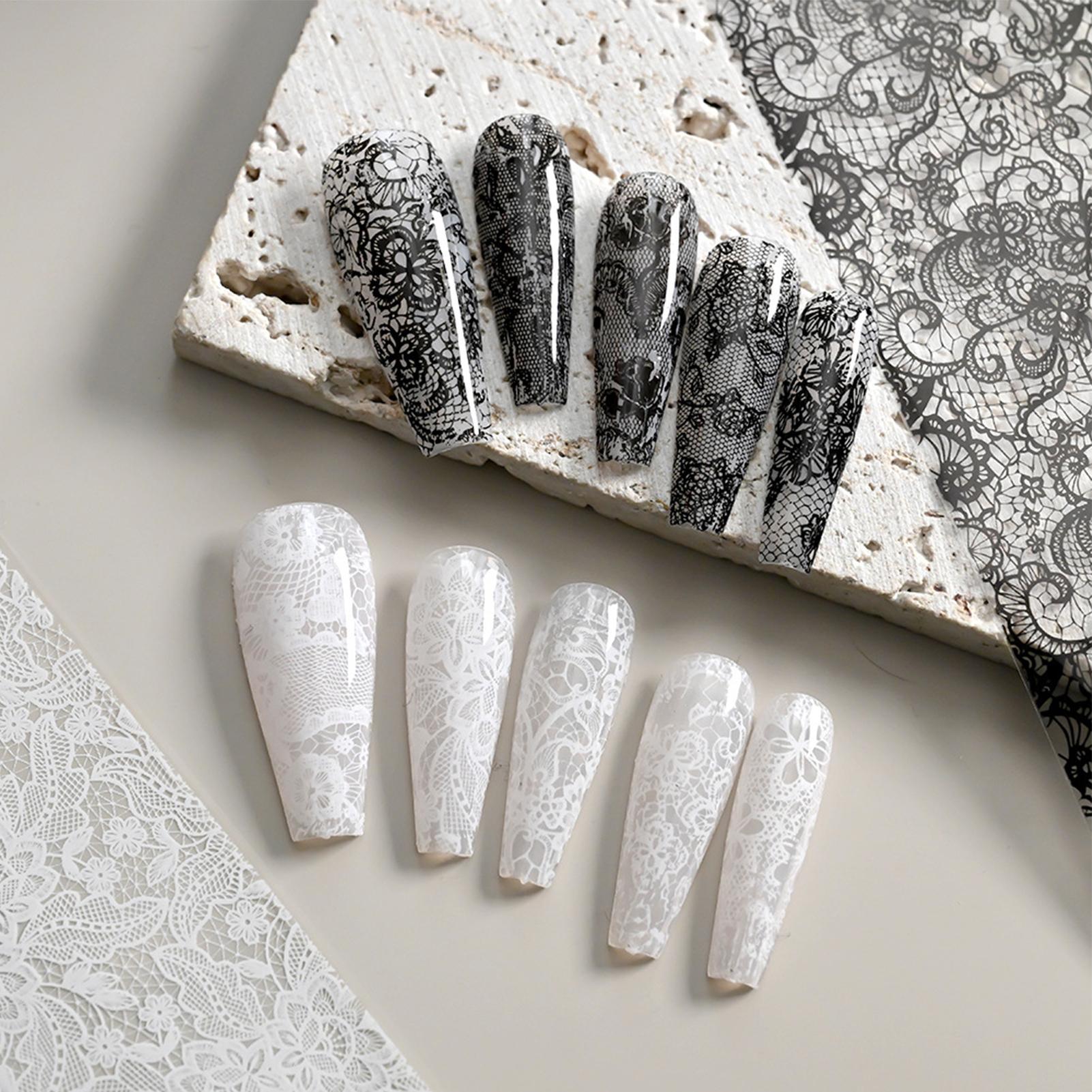 Nail Foil Transfer - Nail Lace Stickers Self-Adhesive DIY 10