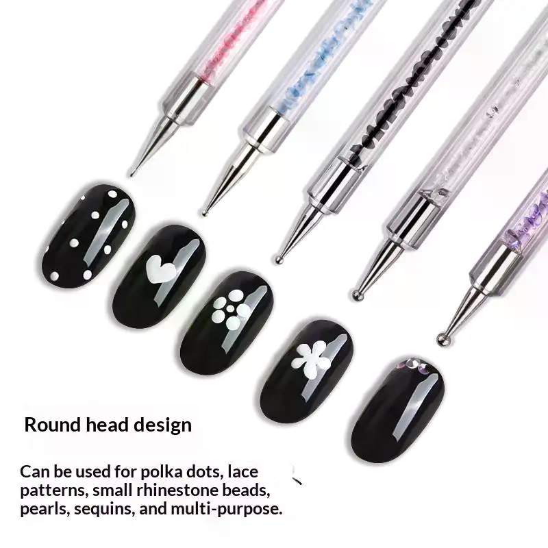 5Pcs Rhinestone Picker Stripe  - Nail Art Dotting Tool ulasan dan harga