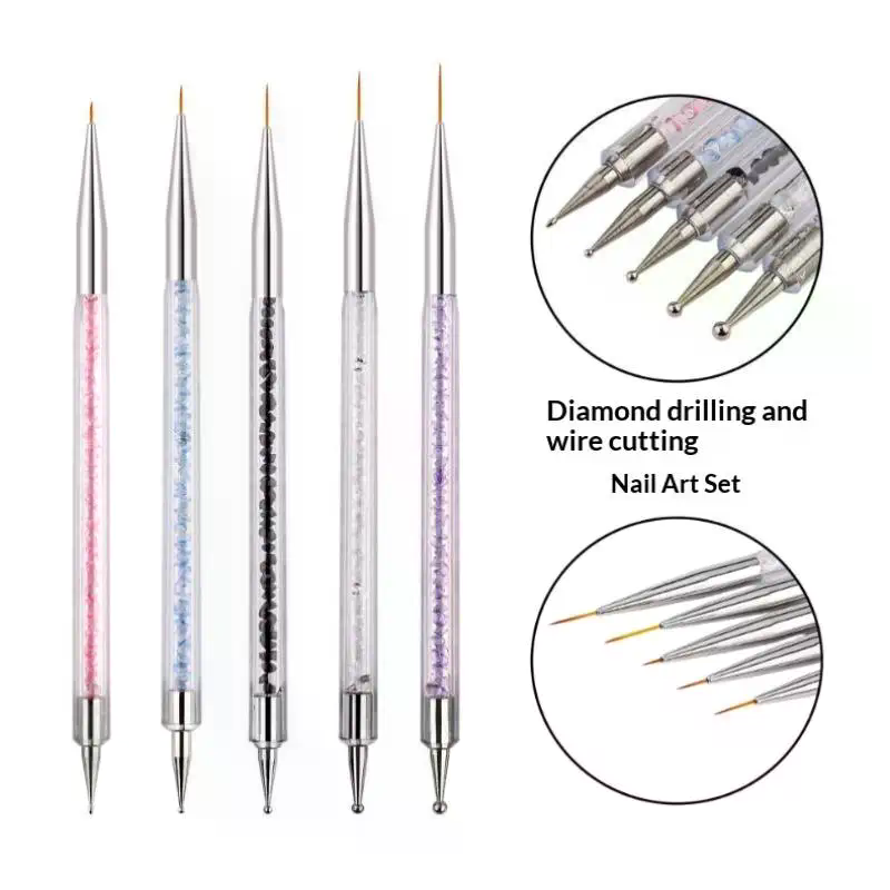 5Pcs Rhinestone Picker Stripe  - Nail Art Dotting Tool ulasan dan harga