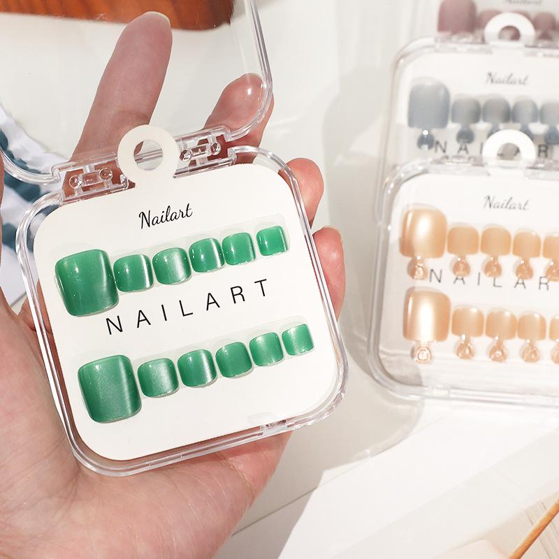 1Box French Fake Nails Glossy  - Nail Art Extension Cat Eye ulasan dan harga
