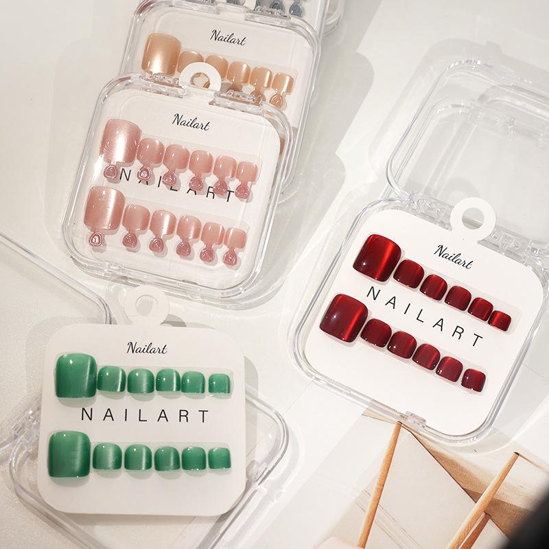 1Box French Fake Nails Glossy  - Nail Art Extension Cat Eye ulasan dan harga