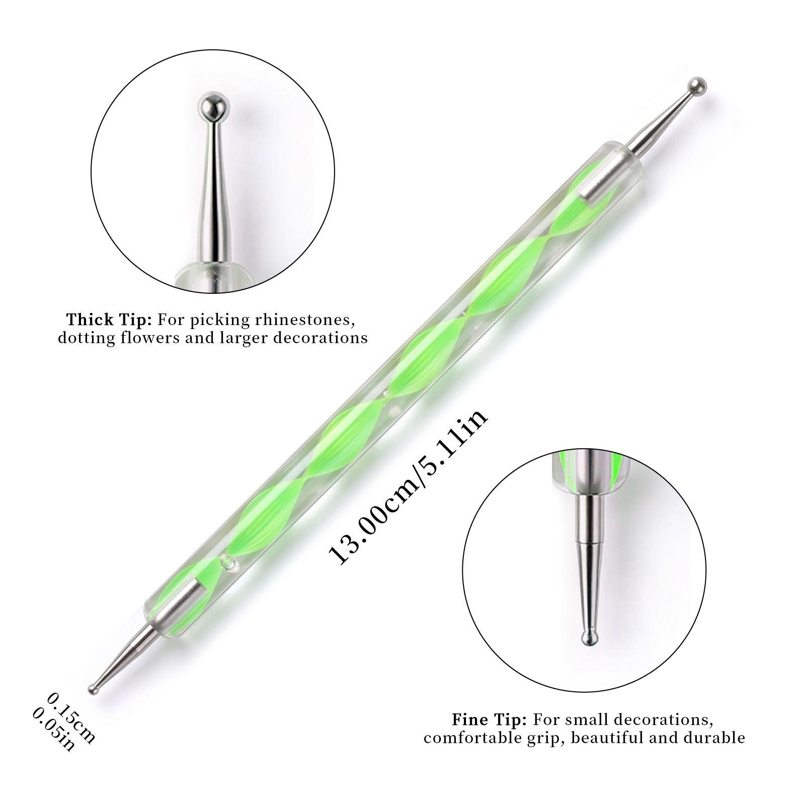 5Pcs Dual‑ended Nail Dotting P - Nail Art Dotting Tool ulasan dan harga