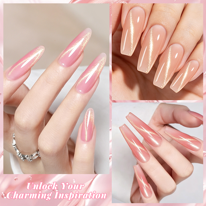 20ml Nude Pink Magnetic Cat Ey - Nail Art Extension Cat Eye ulasan dan harga